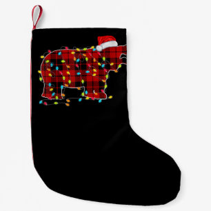 Funny Hippo Christmas Light Matching Family Small Christmas Stocking