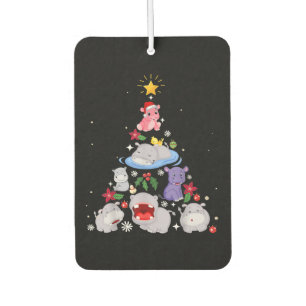 Funny Hippo Christmas Tree   Xmas Hippopotamus Car Air Freshener