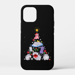 Funny Hippo Christmas Tree Xmas Hippopotamus iPhone 12 Mini Case