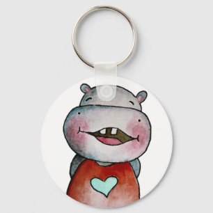 Funny Hippo Key Chain
