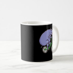 Funny Hippo Riding Bicycle Hippopotamus Kids Hippo Coffee Mug