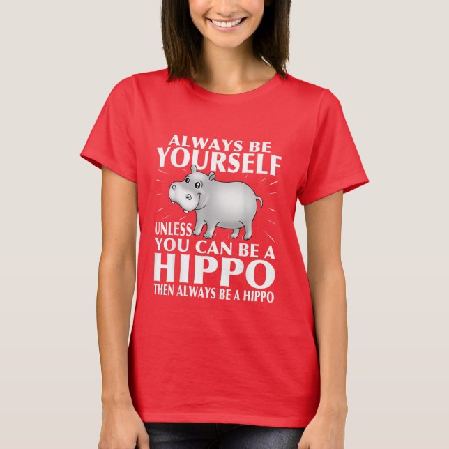 funny hippo word art T-Shirt (Front)