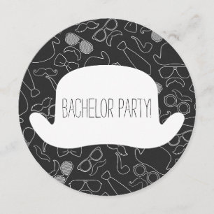 Funny Hipster Bachelor Party Invitation