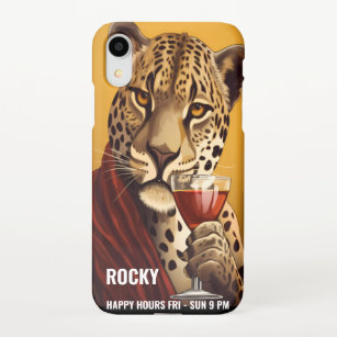 Funny Hipster Leopard Delight Cocktail Customised iPhone XR Case
