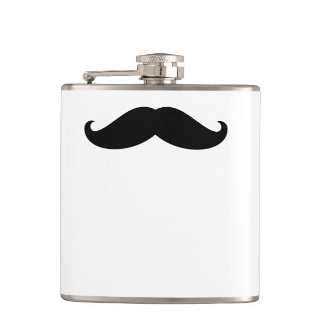 Funny Hipster Moustache Hip Flask (Front)