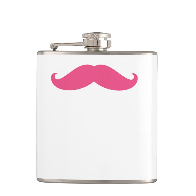 Funny Hipster Moustache Hip Flask (Front)