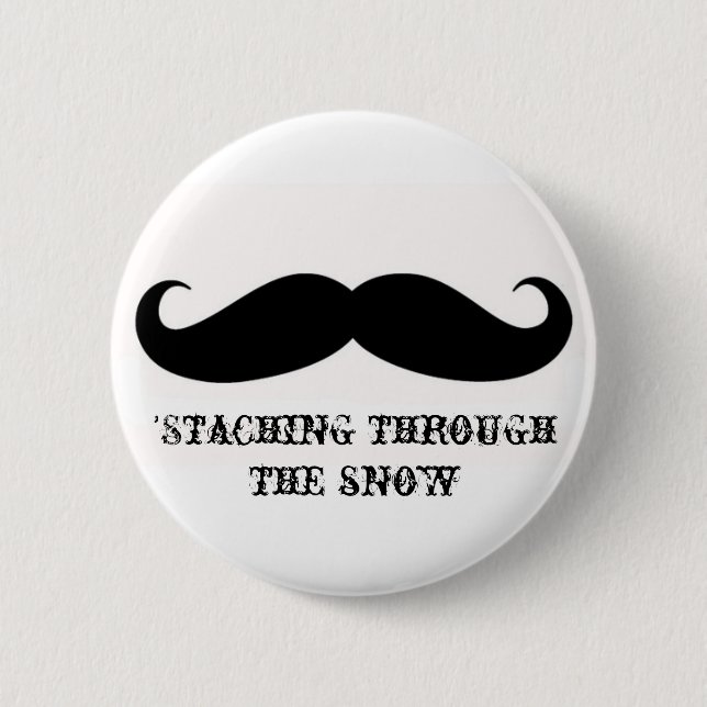 Funny hipster moustache holiday xmas moustaches 6 cm round badge (Front)
