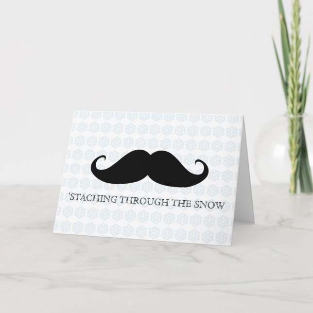 Funny hipster moustache holiday xmas moustaches card (Front)