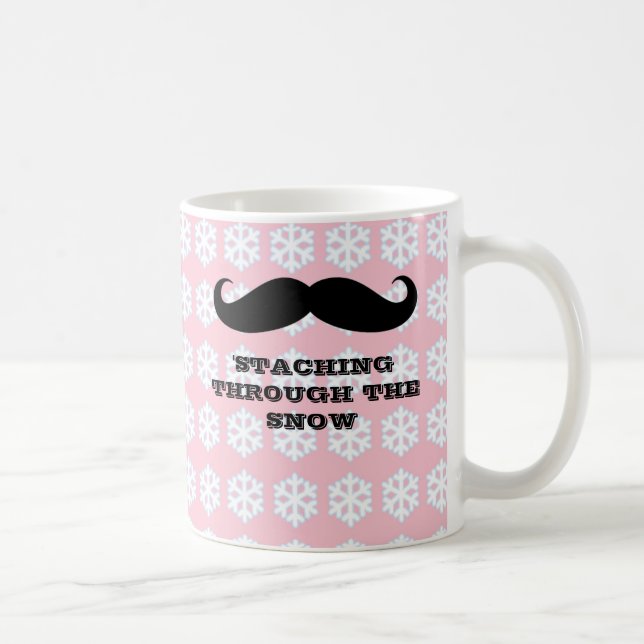 Funny hipster moustache holiday xmas moustaches coffee mug (Right)