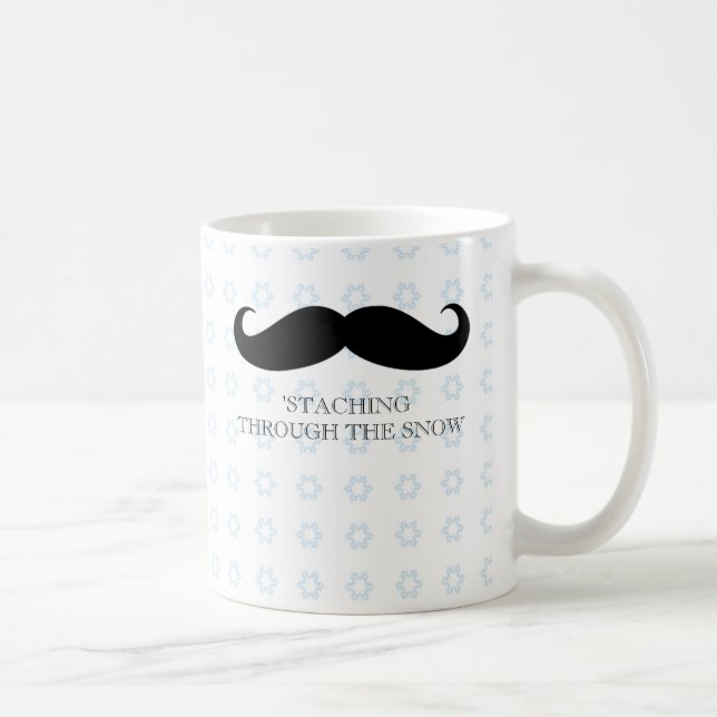Funny hipster moustache holiday xmas moustaches coffee mug (Right)