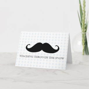 Funny hipster mustache holiday xmas mustaches card