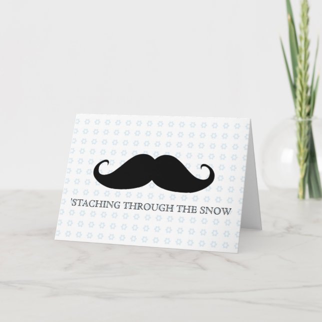 Funny hipster mustache holiday xmas mustaches card (Front)