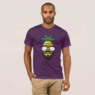 Funny Hipster PINEAPPLE Bearded Shades Rastafarian T-Shirt
