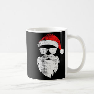 Funny Hipster Santa Face With Hat Beard & Gles Coffee Mug