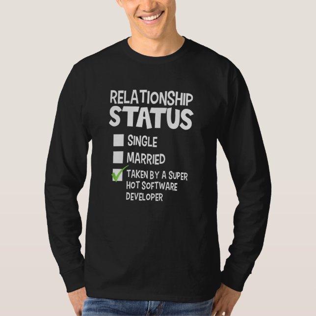 Funny His And Her Software Developer Relationship  T-Shirt (Front)