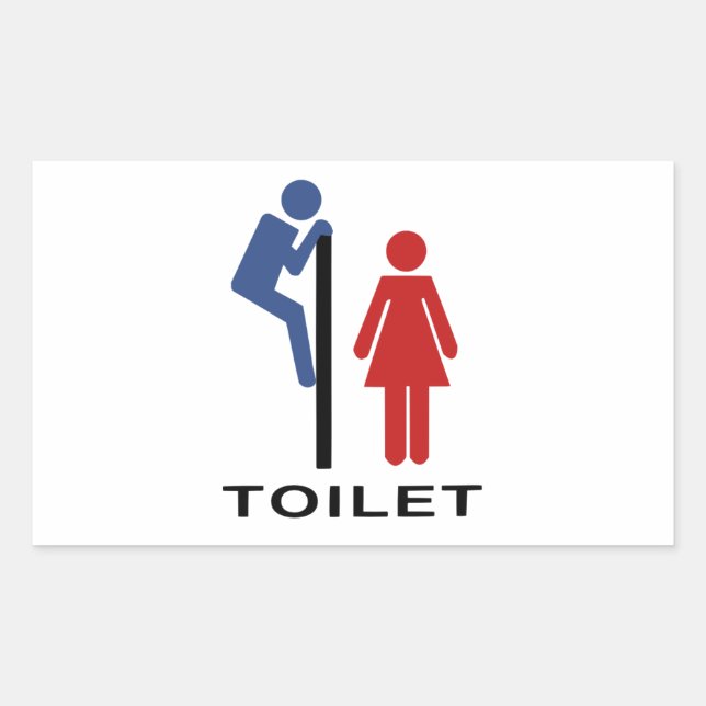 Funny His Hers Toilet Sign - Women Restroom Sign Rectangular Sticker (Front)