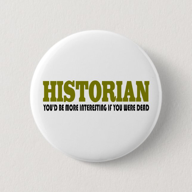 Funny Historian 6 Cm Round Badge (Front)