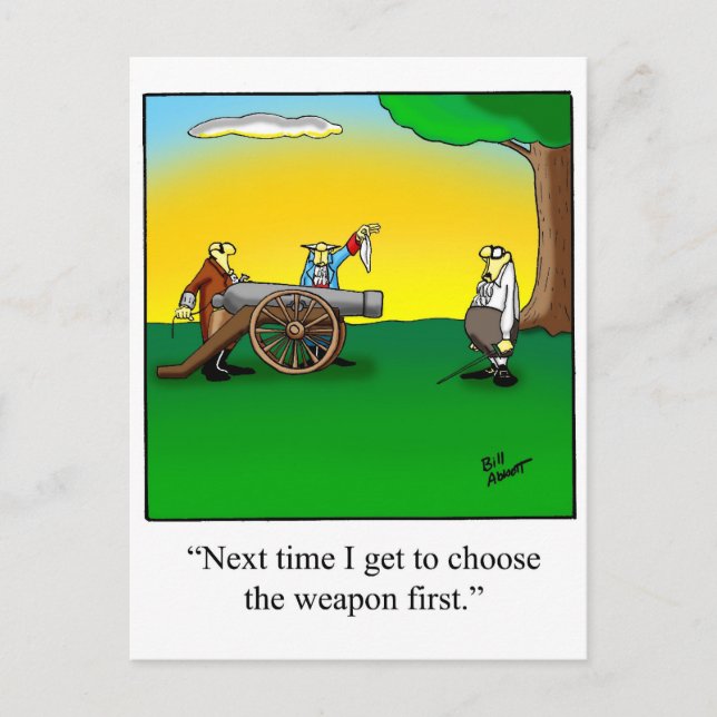Funny History Cartoon Gift Postcard (Front)