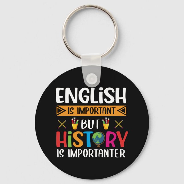 Funny History  English Teacher Keychain (Front)