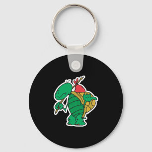 funny hitchhiker turtle key ring