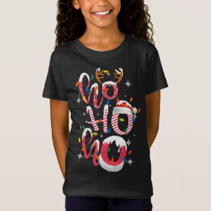 Funny Ho-Ho-Ho Candy Christmas Lights Santa Hat Gi T-Shirt