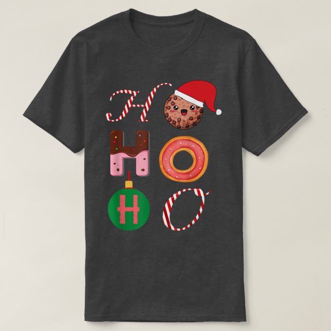 Funny Ho Ho Ho Candy Christmas Tee, Hohoho Christm T-Shirt (Design Front)