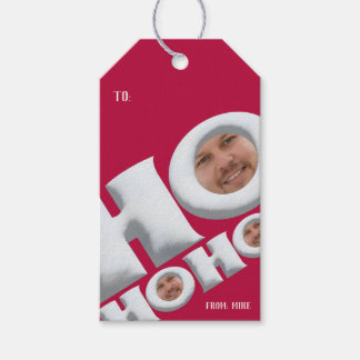 Funny “HO HO HO”Christmas Gift Tag with Your Photo