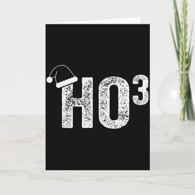 Funny Ho Ho Ho Ho3 Math Teacher Santa Hat Christma Card (Front)
