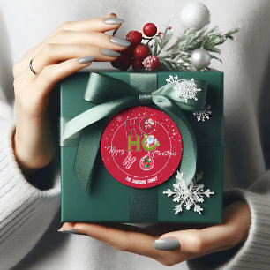 Funny HO HO HO Retro Christmas Holiday  Classic Round Sticker