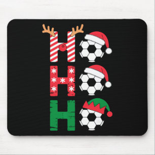 Funny Ho Ho Ho Soccer Christmas Santa Reindeer Elf Mouse Mat