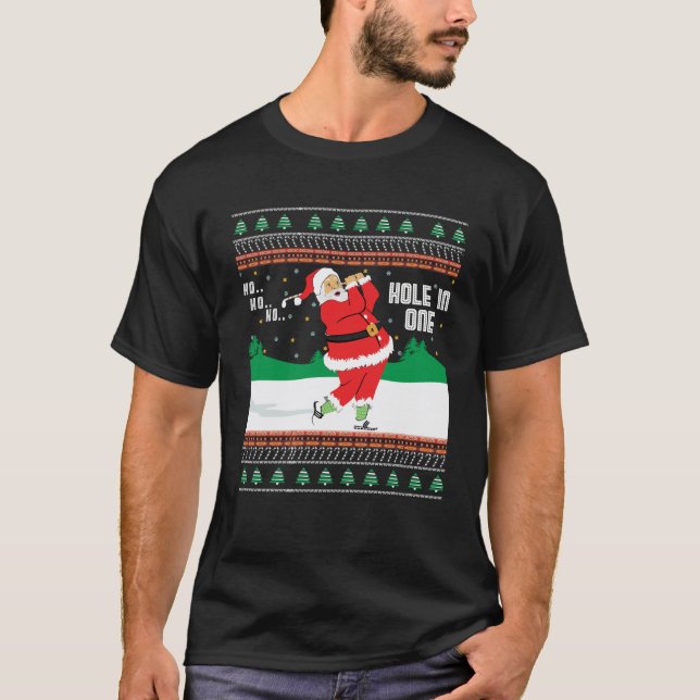 Funny Ho Ho Ho Ugly Santa Golf Christmas Sweater J (Front)