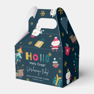 Funny 'Ho Ho Holy Crap' Christmas Baby Shower Favour Box