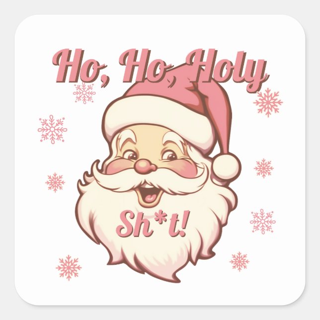 Funny Ho Ho Retro Santa Christmas Party Square Sticker (Front)