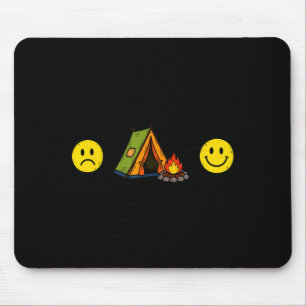 Funny hobby sad face + camping = happy face mood mouse mat