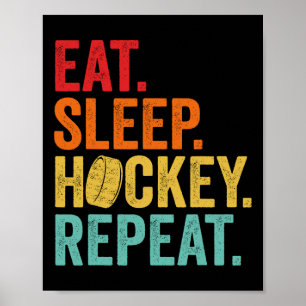 Funny Hockey Art For Boys Kids Men Adult Vintage I Poster