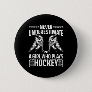 Funny Hockey Art For Girls Women Field Hockey Play 6 Cm Round Badge