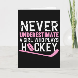 Funny Hockey Art For Girls Women Field Hockey Play Card