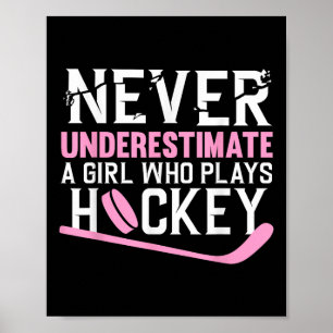 Funny Hockey Art For Girls Women Field Hockey Play Poster