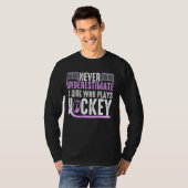 Funny Hockey Art For Girls Women Field Hockey Play T-Shirt (Front Full)