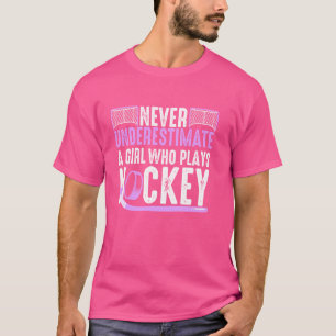 Funny Hockey Art For Girls Women Field Hockey Play T-Shirt