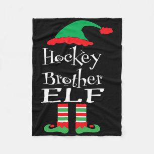 Funny Hockey Brother Elf Shirt Xmas Family Men Tee Fleece Blanket