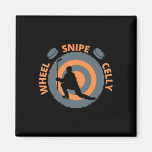 Funny Hockey Celebrations Wheel Snipe Celly Hockey Magnet