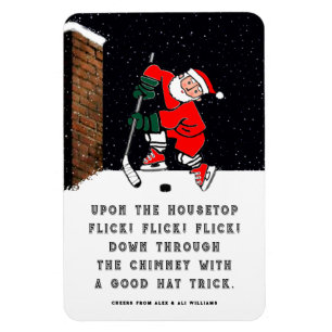 Funny Hockey Christmas Gift Cards Magnet