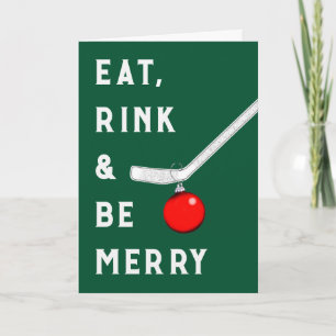 Funny Hockey Christmas Holiday Card