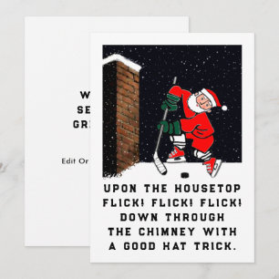 Funny Hockey Christmas Holiday Card