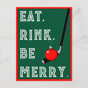 Funny Hockey Christmas Holiday Cards