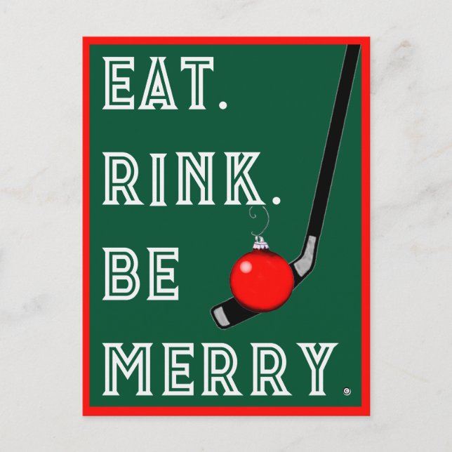 Funny Hockey Christmas Holiday Cards (Front)