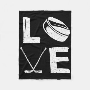 Funny Hockey Design For Kids Men Women Ice Hockey Fleece Blanket