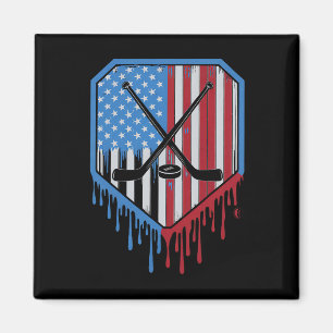 Funny Hockey Drip Boys Ice Cream Patriotic America Magnet