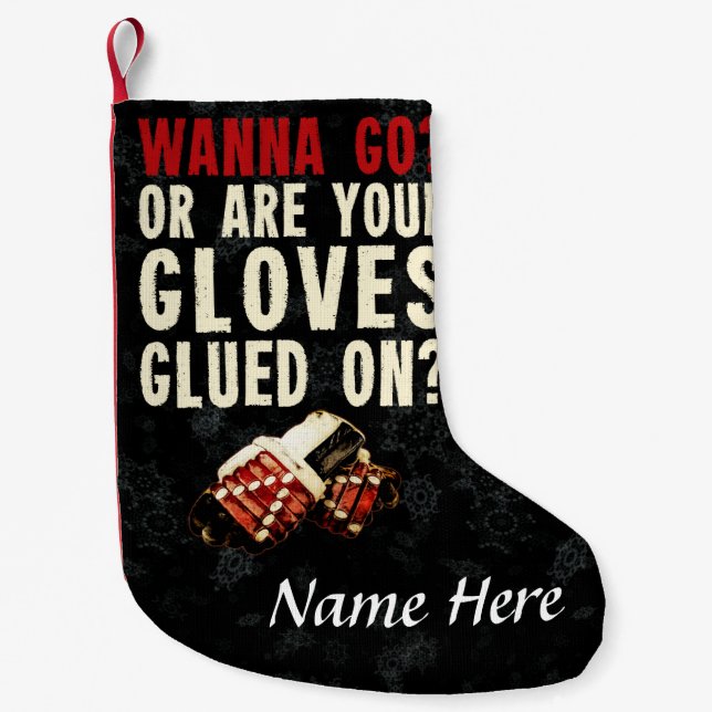 Funny Hockey Enforcer Christmas Stocking (Front)